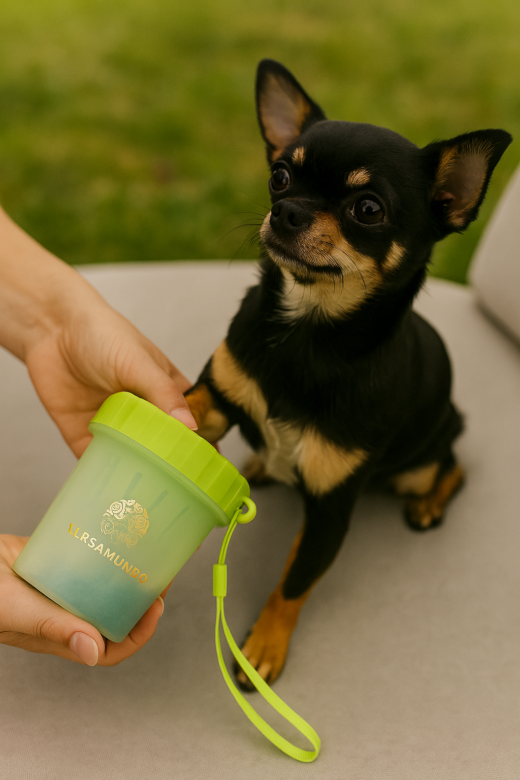 Versamundo Paw Cleaning & Poop Pickup Bundle – Portable Paw Cleaner Cup + Poop Scooper for Dogs | Mess-Free Paw Washer & Hands-Free Waste Pickup Set