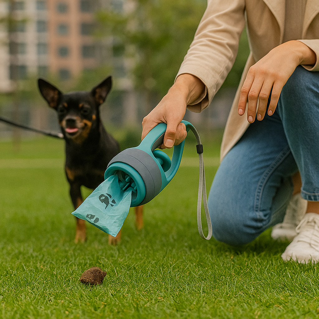 Versamundo Paw Cleaning & Poop Pickup Bundle – Portable Paw Cleaner Cup + Poop Scooper for Dogs | Mess-Free Paw Washer & Hands-Free Waste Pickup Set